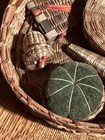 Abenaki Indian Basket Sewing Scissors Thimble Thread Needle Holder Pin Cushion 