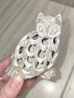 Vtg Hand Carved Stone Owl Statue Baby Owl Inside Figurine Sculpture Decor Gift