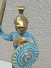 Leonidas Statue Greek Spartan King Sculpture Brass Figure 5 5  Antique Look