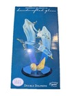 Glass Baron Double Dolphins Figurine S5 T66-2d 22kt Gold Crystal Glass