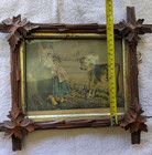 Antique C1890 Victorian Eastlake Carved Wood Frame W     foe Or Friend    Print