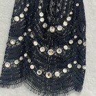 Michael Kors Lace Blouse Women Xxs Black Silver Rhinestone Embellished Metallic