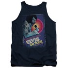 Elvis Presley On Tour Poster Mens Tank Top Shirt Navy Officially Licensed