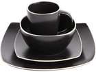 Gibson Home Soho Lounge Dinnerware Set  Service For 4  16pcs   Matte Black