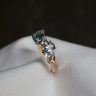 Pear Cut Simulated Blue Topaz Wedding Pretty Band Ring In 14k Yellow Gold Plated