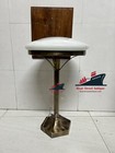 Pair Of Vintage Art Deco Brass   Milk Glass Table Lamps   Antique Mushroom Shape