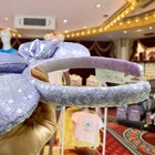 2025 Opalescent Lavender Sequin Headband Disney Parks Minnie Ears Mickey Us Ship