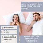 Down Etc  Luxury Goose Down Pillow - Medium Support