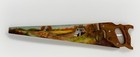 Vintage 1900   s Hand Painted Saw Farm   Farmhouse Carved Signed D Bunch  Artist