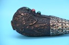 Antique Tibetan Ritual Trumpet Kangling Buddhist Tantric Flute Bone Bronze Inlay