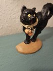 Vintage Cast Iron Black Cat Doorstop-very Good