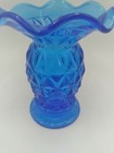 Vintage Blue Glass Fluted Vase