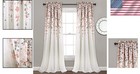 Elegant Floral Light Filtering Window Curtain Panels 52 w X 84 l  Blush   Gray