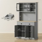 Homcom 71  Kitchen Pantry  Modern Storage Cabinet With Drawers  Glass Doors