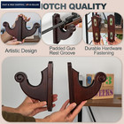 Teslyar Rifle Wall Mount - Snail-style Gun Hooks  Wooden Rack Mahogany