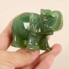 Natural Green Aventurine Quartz Crystal Baby Elephant Carved Healing Stone Decor