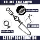 150pcs Fishing Snap Swivels Barrel Swivel With Coastlock Snap Stainless Swive   