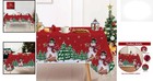 Christmas Tablecloth 60  84 Inch Rectangular  Washable Xmas Trees Snowflake Table