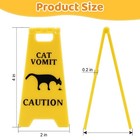 Clofiak 3pcs Cat Vomit Caution Sign  4 Inch  4 X 6 Inches  Yellow