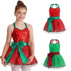 Girls Ballet Leotard Bowknot Dance Dress Soft Tutu Dress Stage Performance