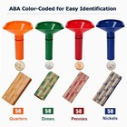 Volokitx 4 Coin Sorter Tubes And 200 Coin Wrappers  Aba Color Coded Coin Coun   