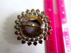 Magnificent Czech Vintage Style Glass Rhinestone Signed Button   Round W pink