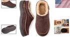 Men s Slip On Moccasin Slippers  Indoor outdoor Warm Fuzzy Comfy House Shoes    