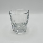 Vintage Clear Shot Glass Heavy Thick Paneled Bottom Made In Italy
