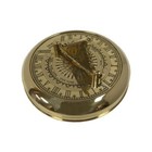 3  Solid Polished Brass Pocket Sundial Compass Antique Reproduction With Lid