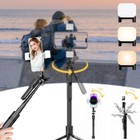 68  Selfie Stick Remote With Fill Light Bluetooth Extendable Phone Tripod Stand
