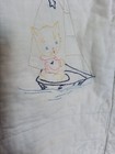 Antique  Baby Crib Quilt Animal Handmade Embroidered Hand Stitch Cotton