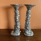 Vtg 1990 Arthur Court Rabbit bunnies easter Taper Candle Holders- Set Of 2
