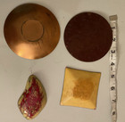 Vintage Mid Century Enamel On Copper Abstract Art Dishes Set Of 4 Mcm