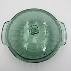 Vintage Anchor Hocking 2qt Green Ribbed Lidded Casserole W  Tab Handles