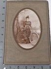 Vintage Antique Victorian Woman With Bicycle Cabinet Photo Photograph