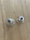 2 Vintage  antique    Glass Silver Bell Christmas Ornaments