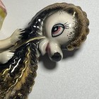 Vintage Lefton Chalkware Mermaid Riding Seahorse Wall Plaque Figurine Mcm Whimsy
