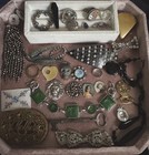 Victorian Junk Drawer Vintage Jewelry Lot Repair Craft Salvage Cameo Skull As Is