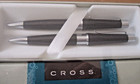New In Box Sealed   Cross Beverly  Black   Chrome Ballpoint Pen   Pencil Set