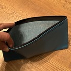 Vintage Money Coin Bank Deposit Receipt Zip Leather Style Bag 10 5    Long Teal