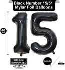 40 Inch Black 15 Balloons For Birthday Party Decorations