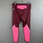 Fabletics Stride 9 Women Xxl 1x Burgundy Neon Pink Mesh Reflective Yoga Leggings