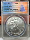 2017 P S W American Silver Eagle Anacs Ms70 3-coin Mint State Set   July Labels