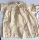 Vintage Baby Dress   Slip Rayon Gabardine Light Yellow 2 Piece 1930s-40s Doll