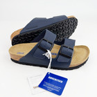 Birkenstock Arizona Blue Soft Footbed Birko-flor Leather Women s Sandals
