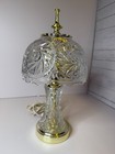 Vintage Etched Clear Cut Glass Crystal Table Lamp Star Of David Designed 1960 s