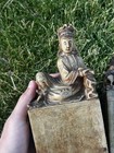 A Pair Of Antique Chinese Soapstone Carvings Guanyin Bookends Qing 19th C 