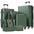 6 Piece Suitcase Set Expandable Lightweight Suitcases With Dual Wheels Tsa Lock