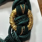 Vintage Belt Hunter Green Knot Braid Goldtone 90s Style Waist Holiday 31 In
