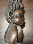 Vtg Man   Woman  African Hand Carved 7 -9  Busts Wood Mahogany Sculpture 